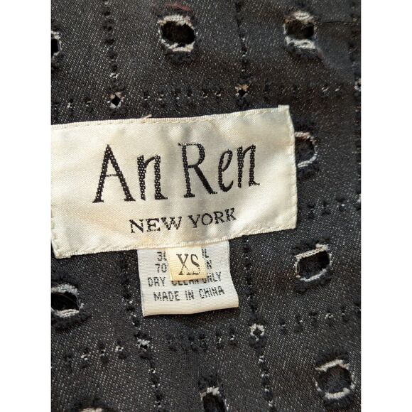 An Ren XS Wool-Blend Tailcoat Jacket Bustle Hem Gray/Red Steampunk - Picture 5 of 9